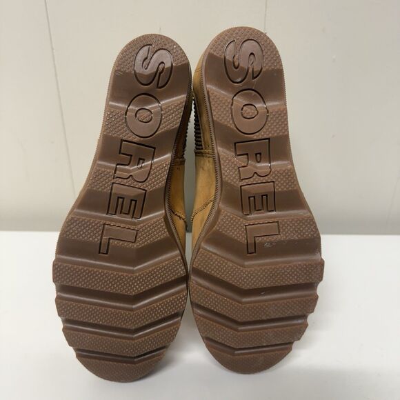 SOREL Joan of Arctic Wedge II Camel Tan Chelsea Leather Boots Women's 9 New - Picture 13 of 13